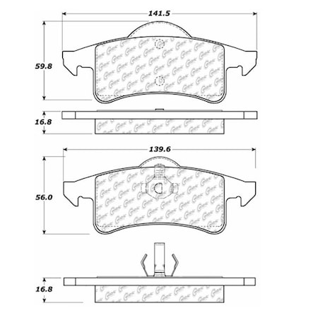 Centric Parts Posi-Quiet Metallic Pad, 104.07910 104.07910